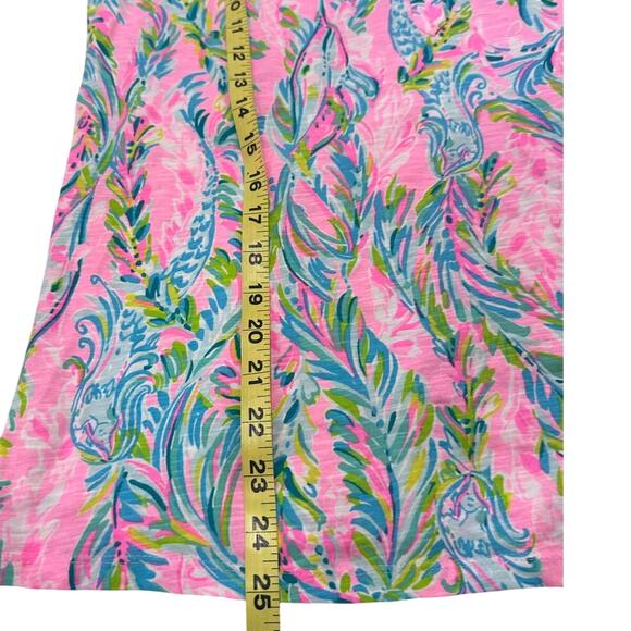 NWT Lilly Pulitzer Dev Knit Tank Top Unicorn of the Sea Palm Beach Slub, Medium - Picture 7 of 8